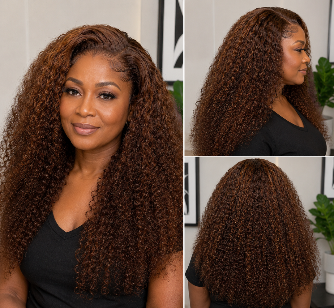 Kinky Curly Highlight Front Lace Wig – Premium Fiber