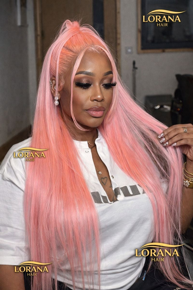 Lorana Straight™ — Sakura Pink Straight 100% Premium Human Hair