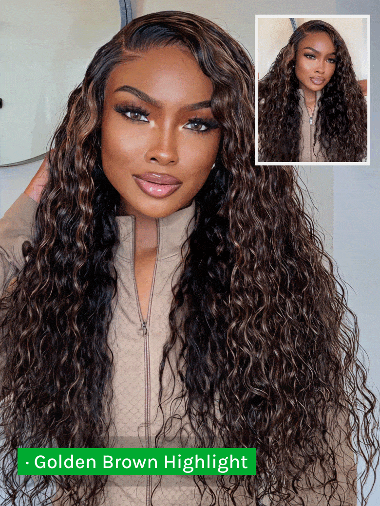 Lorana Wave™ — Ready-to-Wear Soft Water Wave Golden Brown Highlight