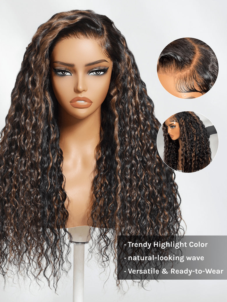 Lorana Wave™ — Ready-to-Wear Soft Water Wave Golden Brown Highlight